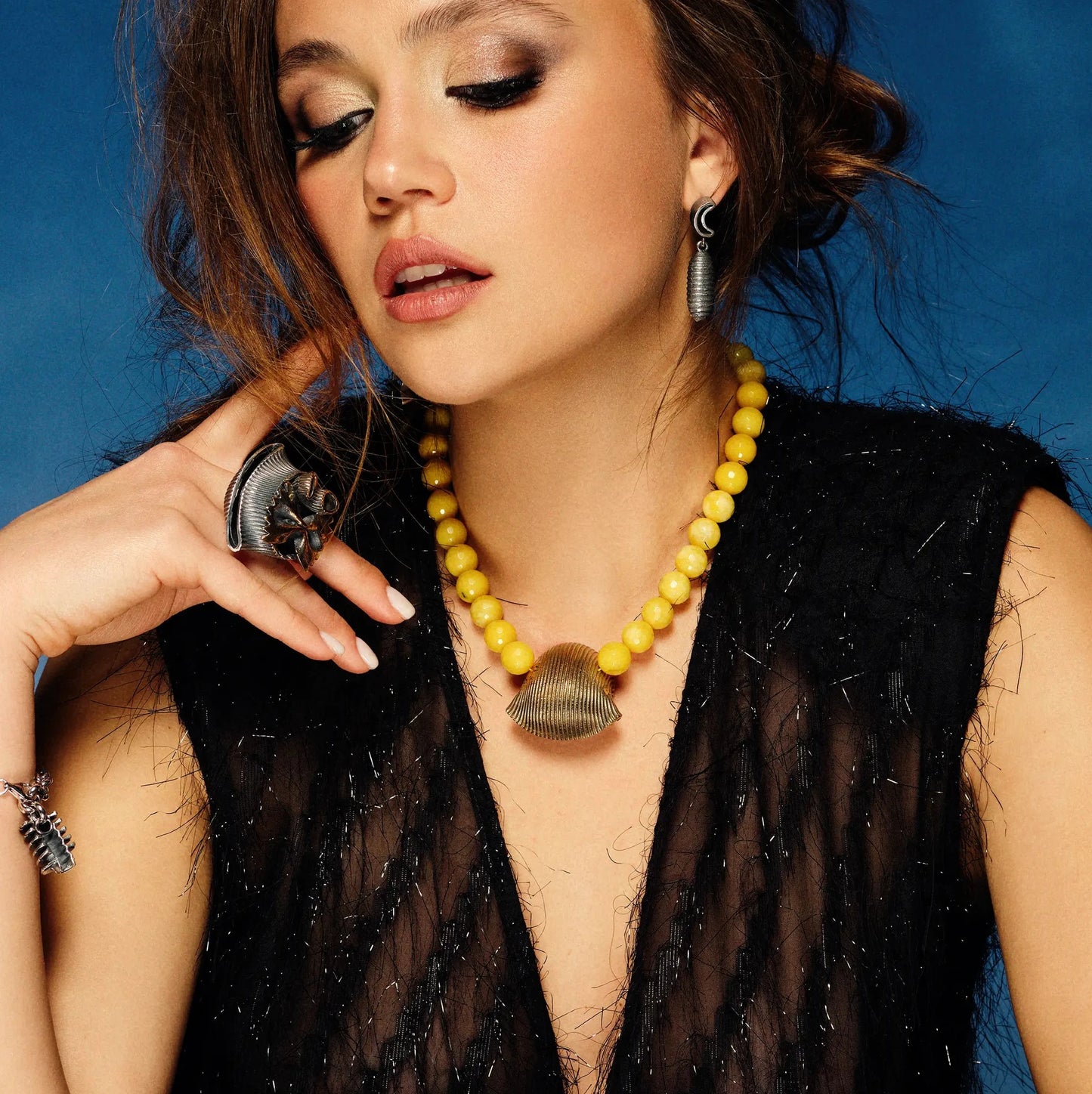 Anello Conchiglione Grande in Argento e Bronzo - Collezione Granianum