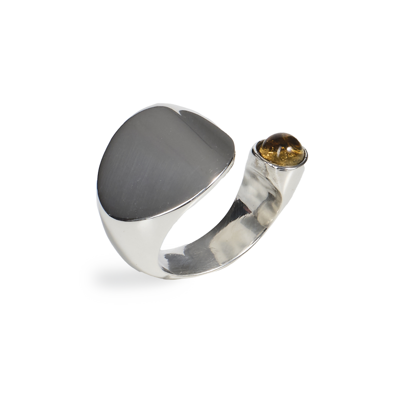 Anello “coriandoli” in Argento o bronzo e pietra naturale