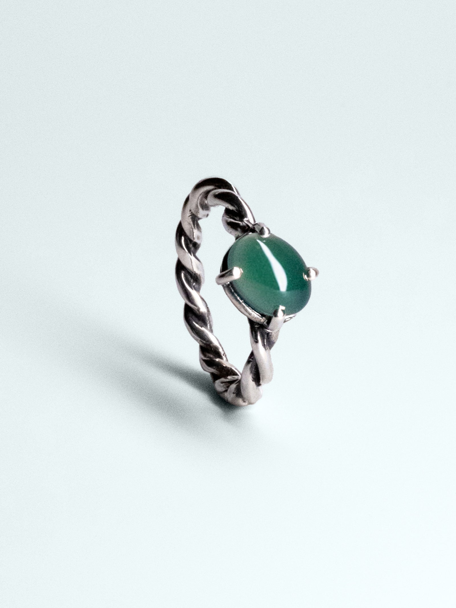 Anello Corda in Argento o Bronzo con Avventurina
