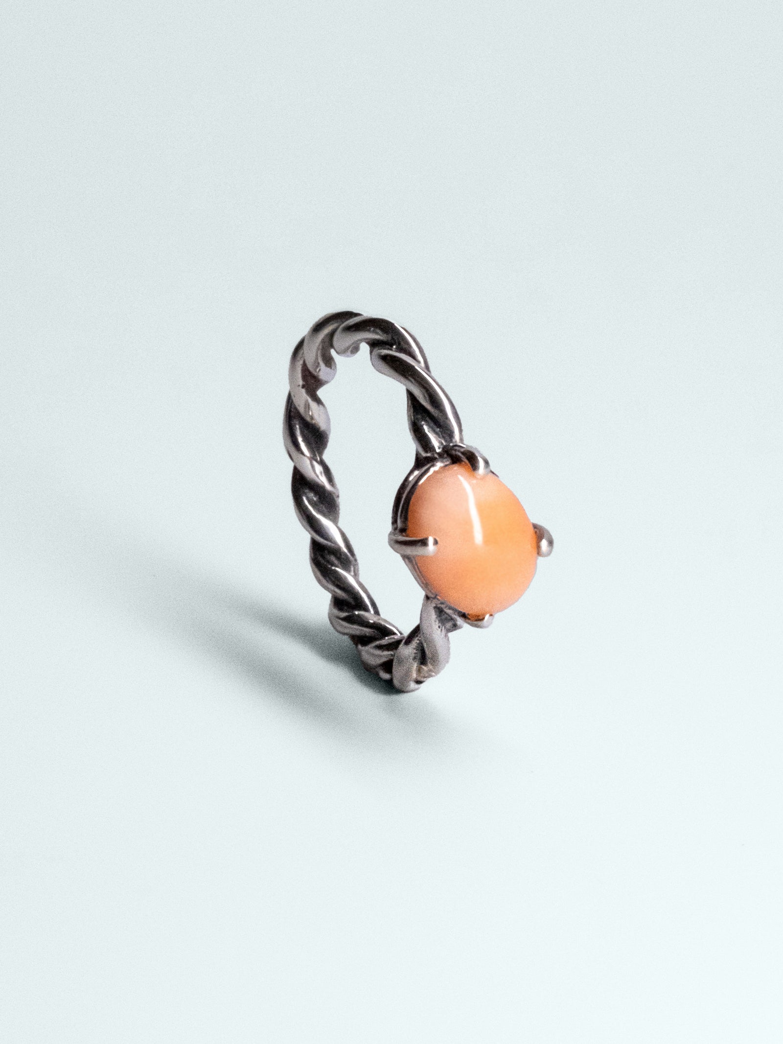 Anello Corda in Argento o Bronzo con Avventurina
