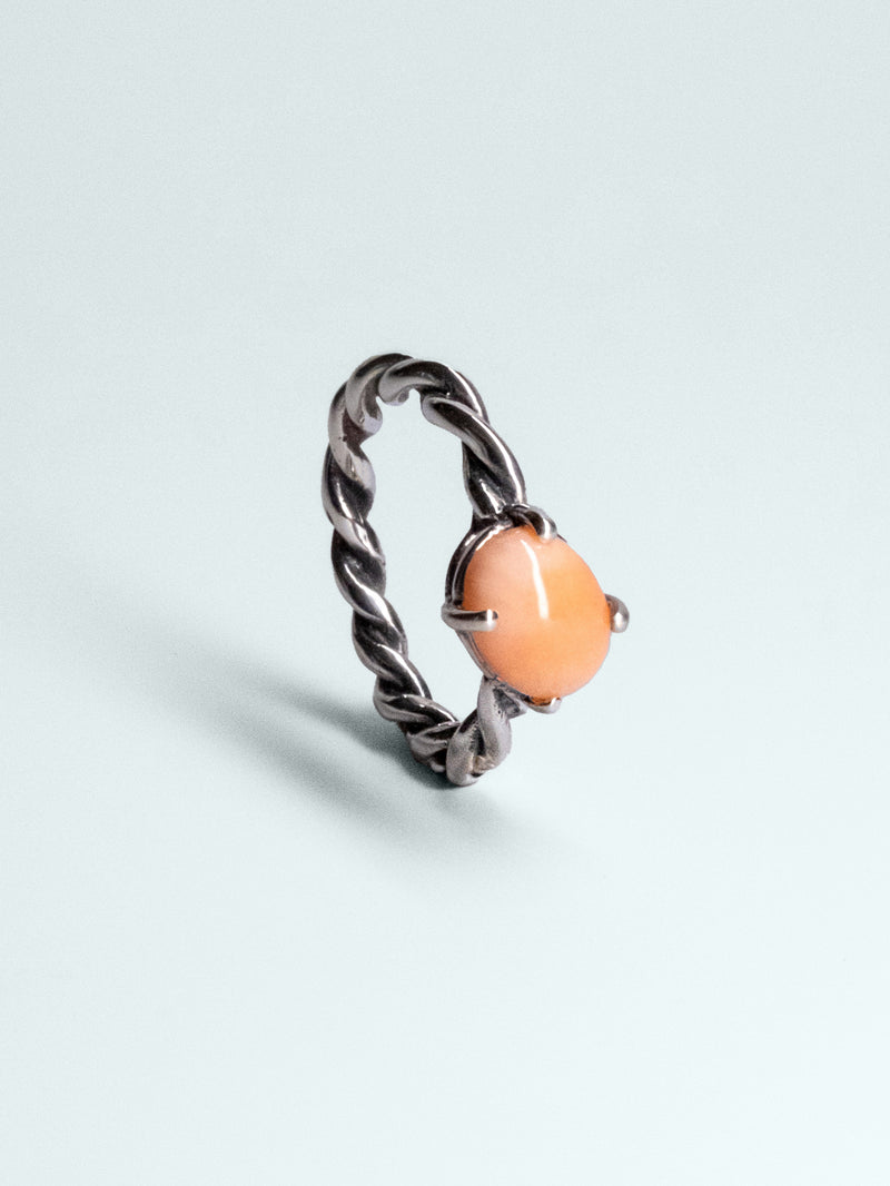 Anello Corda in Argento o Bronzo con Avventurina