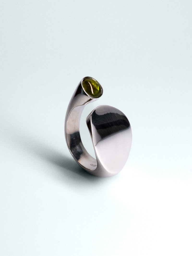 Anello “coriandoli” in Argento o bronzo e pietra naturale