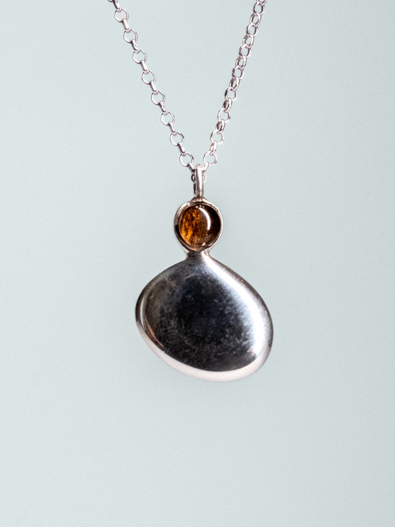 Collana con ciondolo Punto Luce in argento con pietra Naturale - Collezione Coriandoli